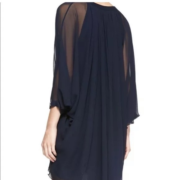 DVF Fleurette Swingy Chiffon Dress size 0 navy - Picture 8 of 9